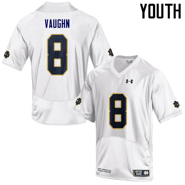 Youth #8 Donte Vaughn Notre Dame Fighting Irish College Football Jerseys Sale-White